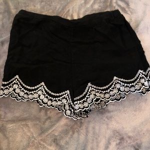 Black floral shorts